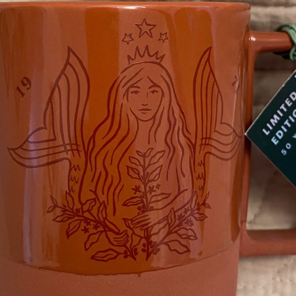 Mermaid Spring 2021 Starbucks 50th Anniversary Mug Terra Cotta Ceramic 12 Oz Mug - Picture 7 of 15